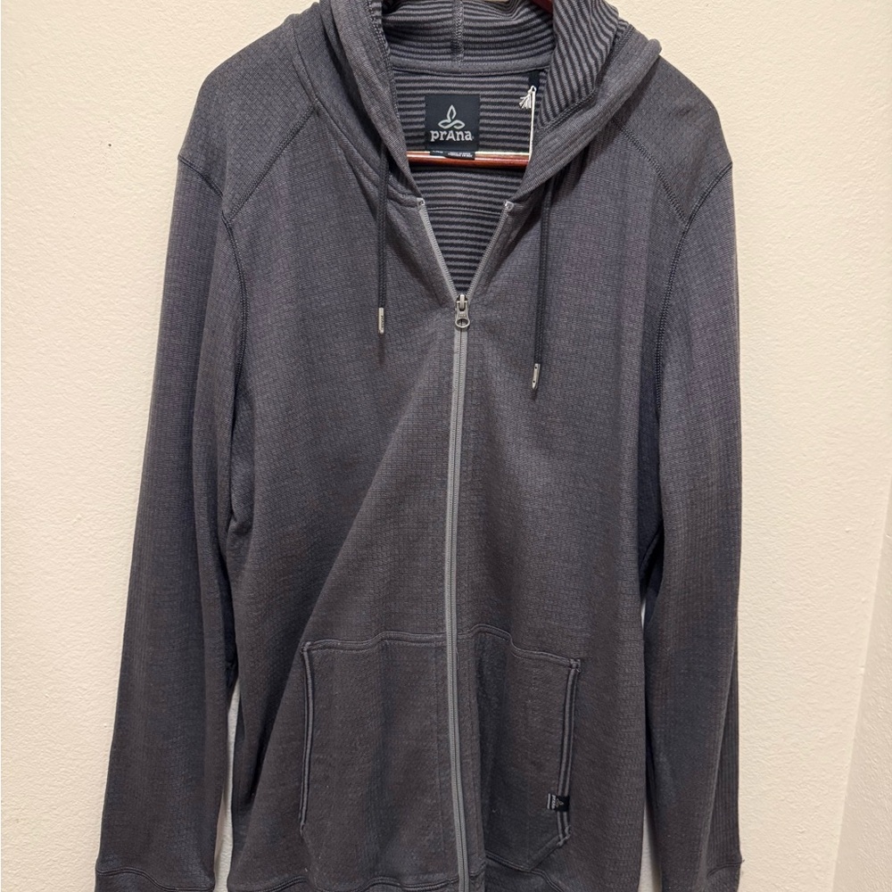 Prana Men's Charcoal Zip-Up Sweater